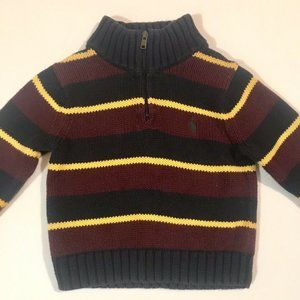 Polo by Ralph Lauren Kids Striped Sweater - Burgundy, Yellow, and Black
